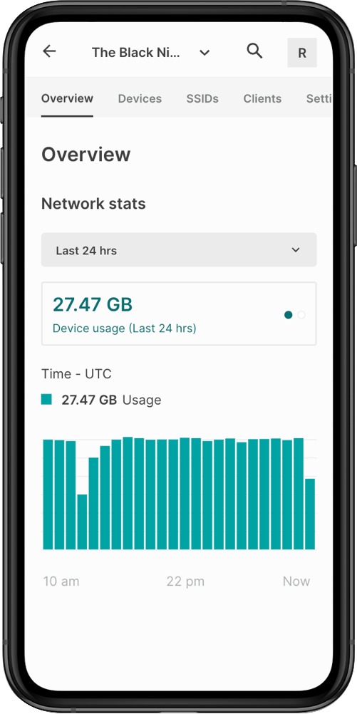 TanazaOS demo - list of connected access points