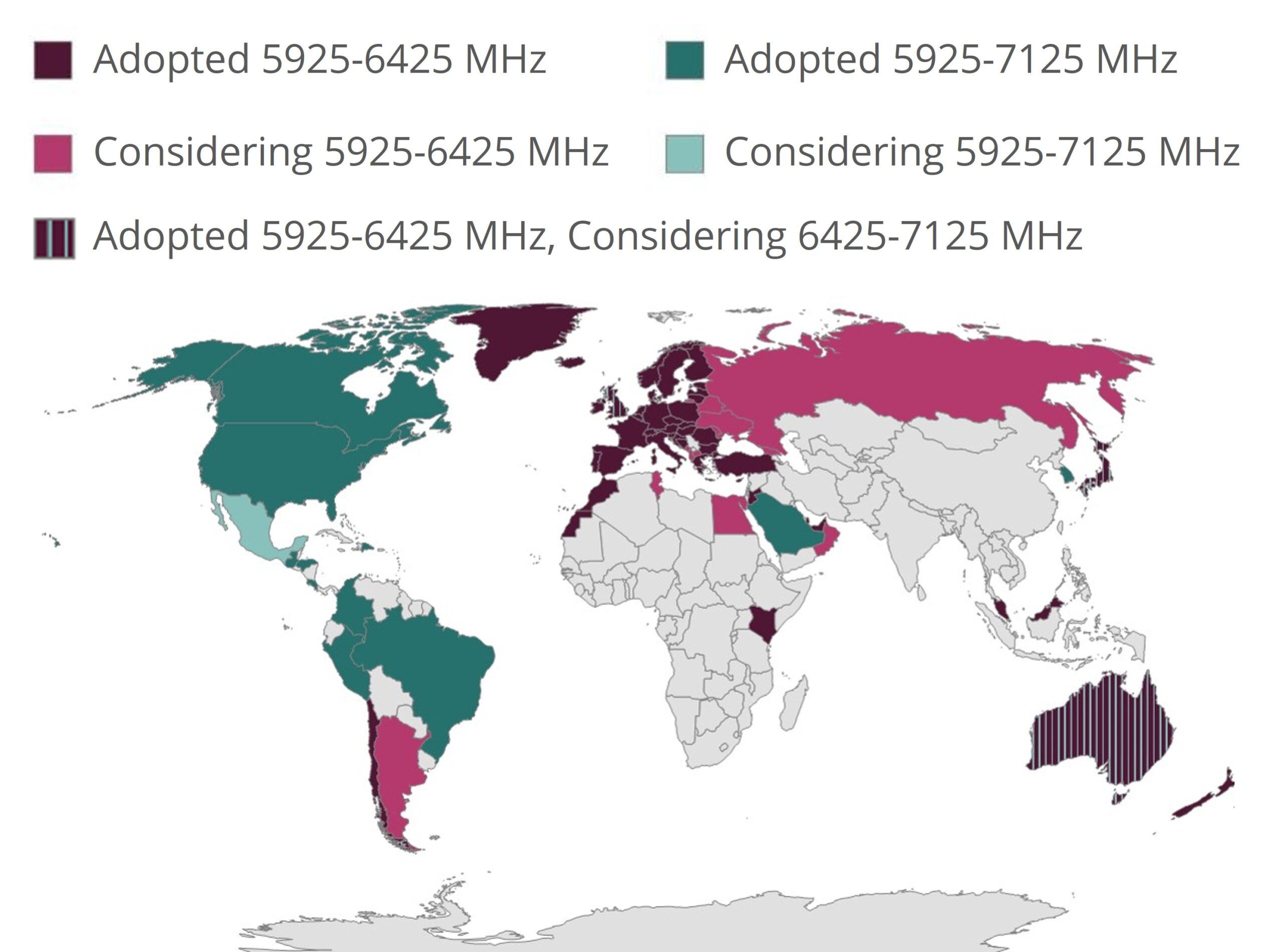 Countries enabling Wi-Fi in 6GHz
