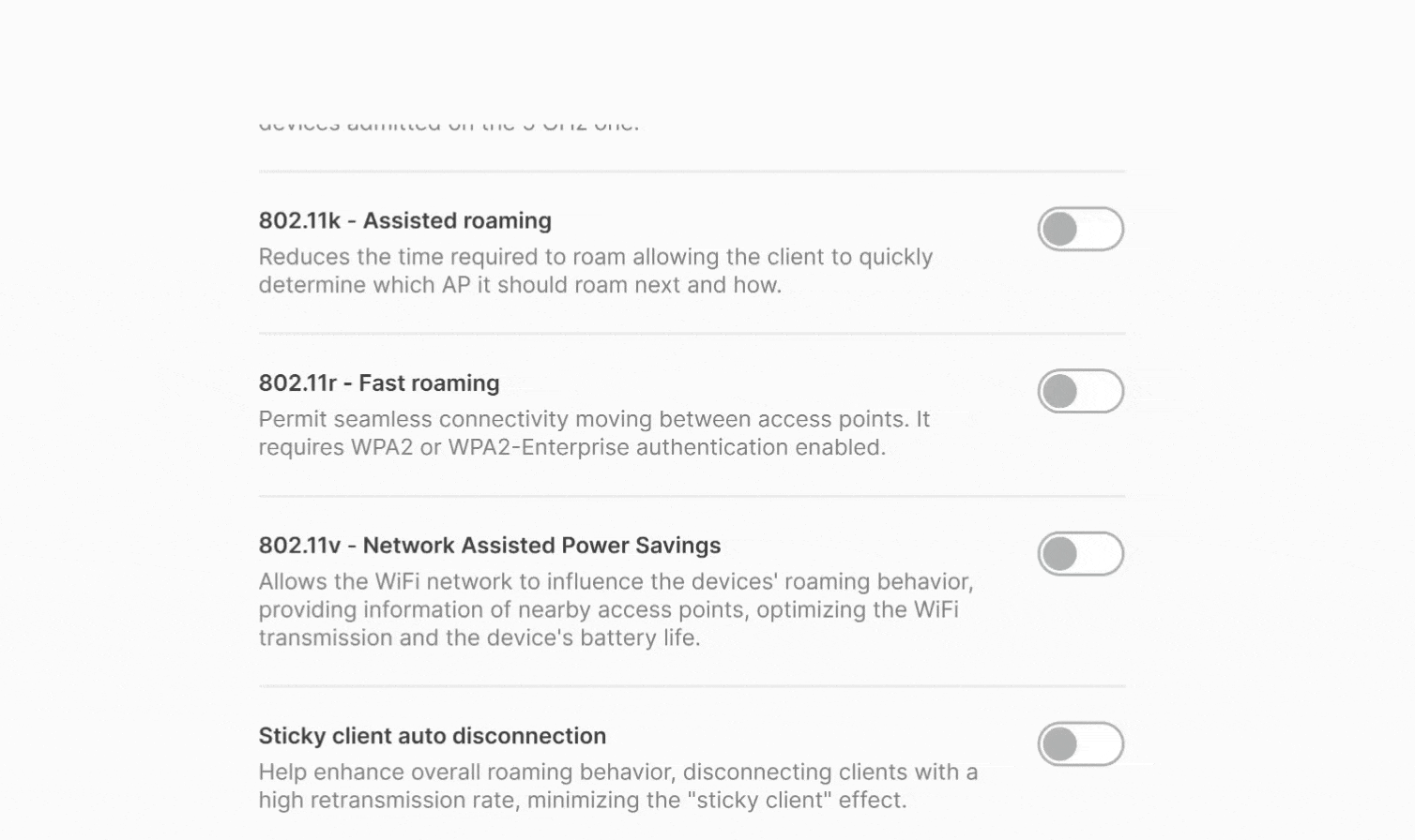 Network assisted power savings - How to fix wrong roaming setup Network assisted power savings